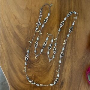 Brighton Twinkle Dance Silver/Gold Long Star Heart Necklace